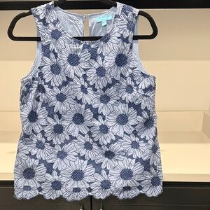 Draper James Embroidered Eyelet Floral Sleeveless Top. 
Size S